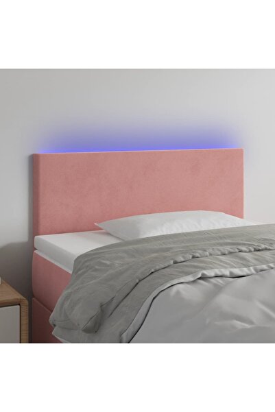 Concept Tăblie de pat cu LED, roz, 90x5x78/88 cm, catifea