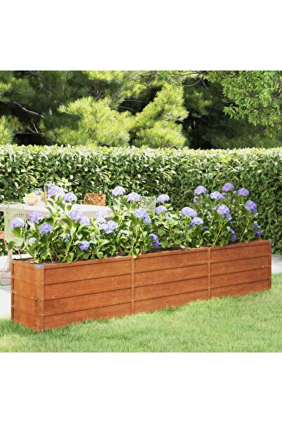 Concept Jardinieră de grădină, gri, 240x40x45 cm, oțel corten