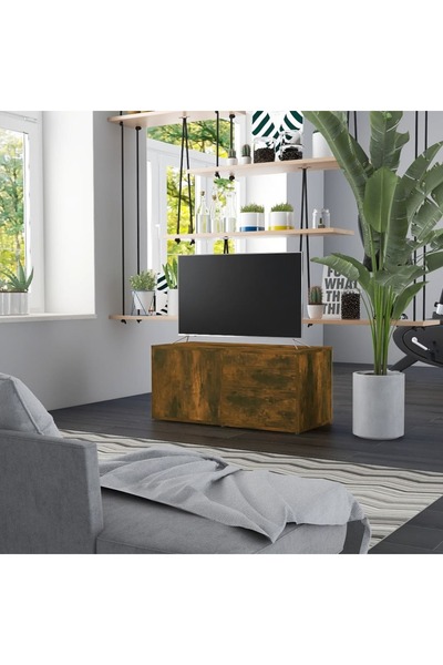 Concept Comodă TV, stejar fumuriu, 80x34x36 cm, lemn prelucrat