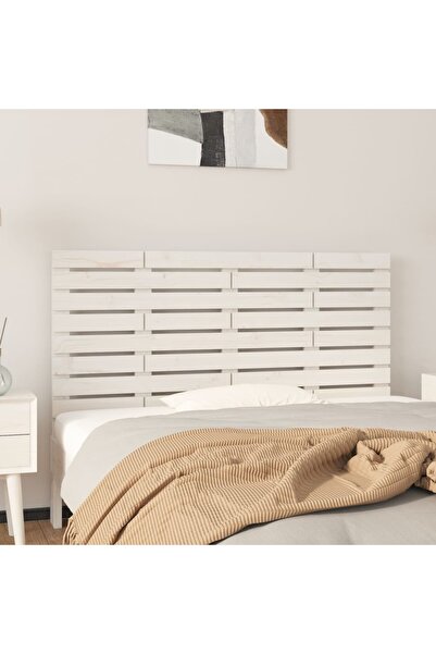 Concept Tăblie de pat pentru perete, alb, 126x3x63 cm, lemn masiv pin