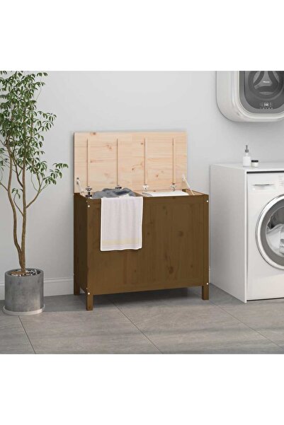 Concept Cutie de rufe, maro miere, 88,5x44x76 cm, lemn masiv de pin