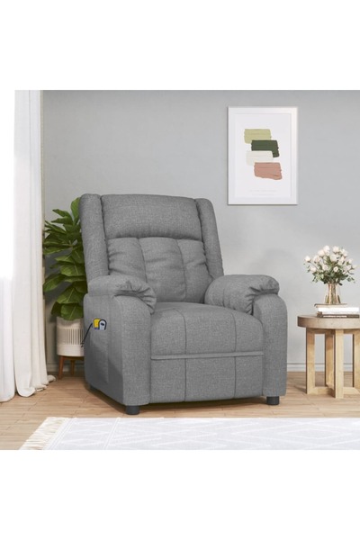 Concept Ηλεκτρική ανακλινόμενη πολυθρόνα μασάζ, ανοιχτό γκρι, ύφασμα