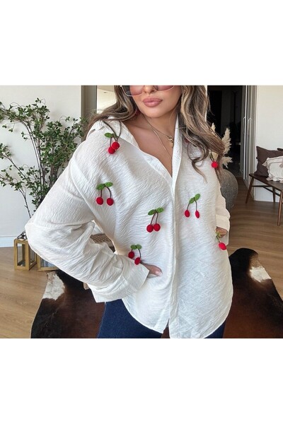 Lavanta Tekstil Cherry Vual Fabric Shirt