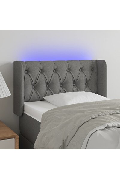 Concept Κεφαλάρι LED, σκούρο γκρι, 83x16x78/88 cm, ύφασμα
