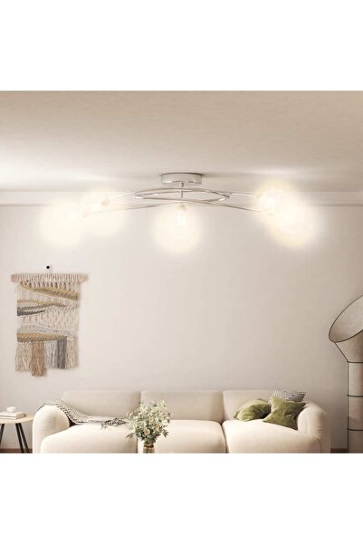 Concept Plafonieră cu abajururi din plasă de sârmă, 5 becuri LED G9