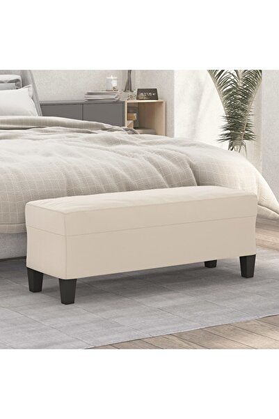 Concept Πάγκος, κρεμ, 100x35x41 cm, ύφασμα μικροϊνών