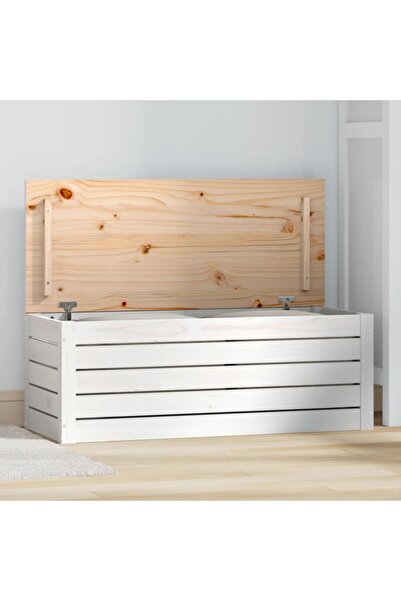 Concept Κουτί αποθήκευσης, λευκό, 89x36,5x33 cm, μασίφ ξύλο πεύκου