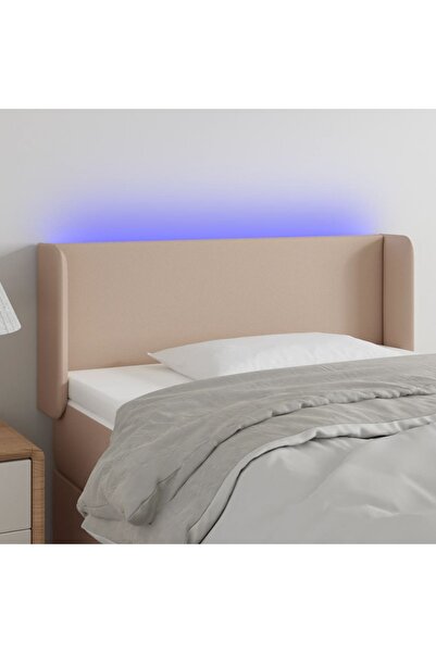 Concept Tăblie de pat cu LED, cappuccino 103x16x78/88cm piele ecologică