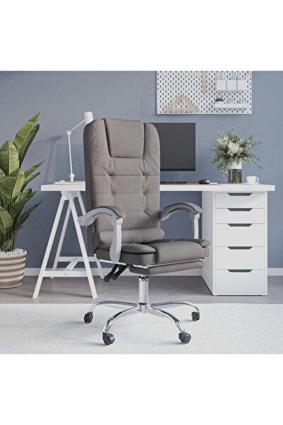 Concept Ανακλινόμενη καρέκλα γραφείου με δυνατότητα μασάζ, γκρι-μπεζ, ύφασμα