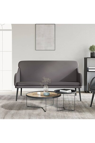 Concept Bancă, gri, 110x76x80 cm, piele ecologică