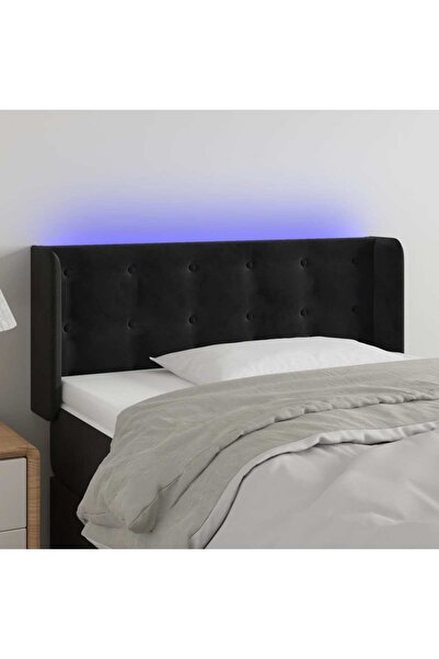 Concept Κεφαλάρι LED, μαύρο, 93x16x78/88 cm, Βελούδο