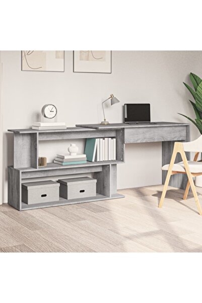 Concept Γωνιακό γραφείο, γκρι sonoma, 200x50x76 cm, επεξεργασμένο ξύλο