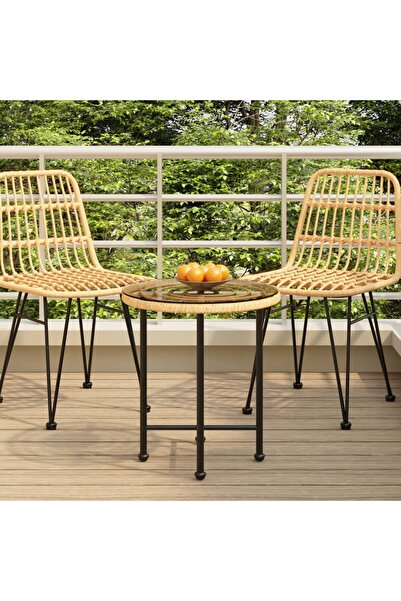 Concept Τραπέζι κουζίνας, Ø50 cm, σκληρυμένο γυαλί και ατσάλι