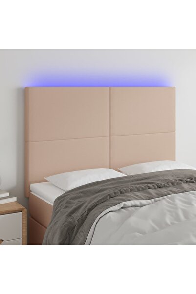 Concept Κεφαλάρι LED, καπουτσίνο, 144x5x118/128 cm, Δερμάτινο