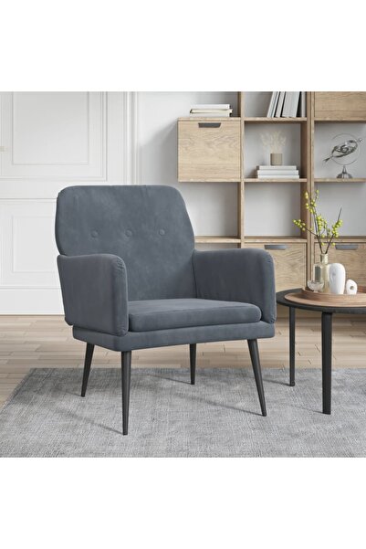 Concept Πολυθρόνα, σκούρο γκρι, 62x79x79 εκ., Βελούδο