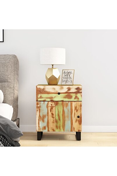 Concept Noptieră, 50x33x60 cm, lemn masiv reciclat și lemn prelucrat