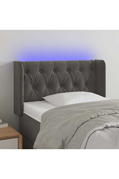 Concept Κεφαλάρι LED, σκούρο γκρι, 83x16x78/88 cm, Βελούδο