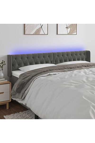 Concept Κεφαλάρι LED σκούρο γκρι 183x16x78/88 εκ. Βελούδο