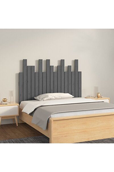 Concept Tăblie de pat pentru perete, gri, 108x3x80 cm, lemn masiv pin