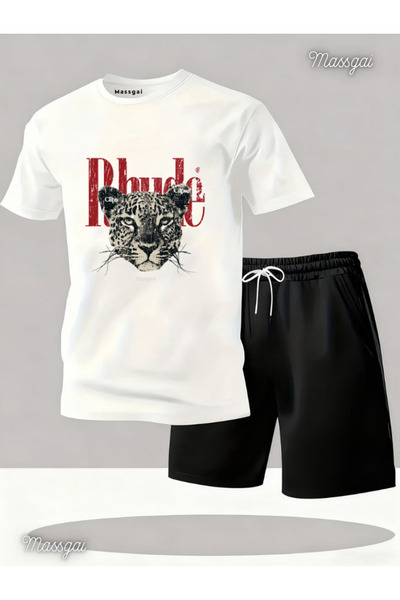 Massgai Unisex Leopard Print 100% Cotton Oversized Short Sleeve T-Shirt Short...