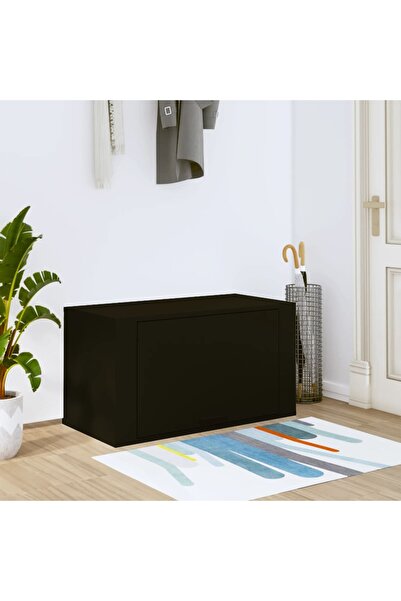 Concept Pantofar de perete, negru, 70x35x38 cm, lemn prelucrat