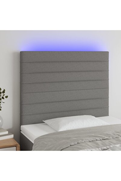 Concept Κεφαλάρι LED, σκούρο γκρι, 100x5x118/128 cm, ύφασμα