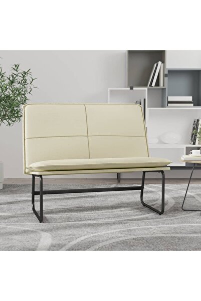 Concept Bancă, crem, 100x75x76 cm, piele ecologică