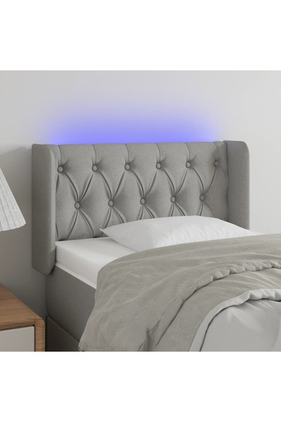 Concept Κεφαλάρι LED, ανοιχτό γκρι, 83x16x78/88 cm, ύφασμα