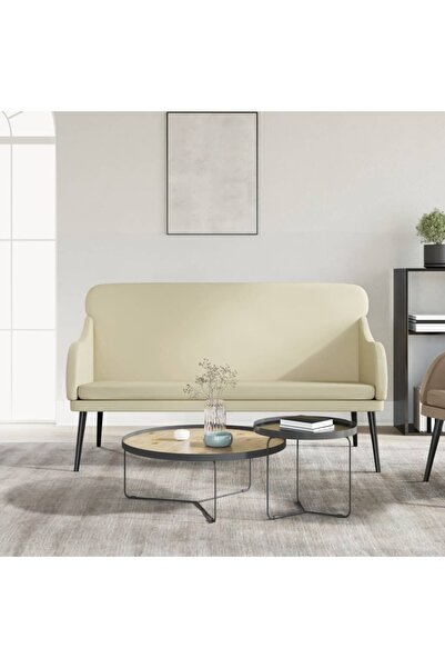 Concept Bancă, crem, 110x76x80 cm, piele ecologică