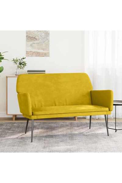 Concept Bancă, galben, 108x79x79 cm, catifea