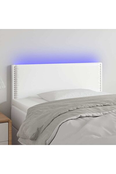 Concept Κεφαλάρι LED, λευκό, 100x5x78/88 cm, οικολογικό Δερμάτινο