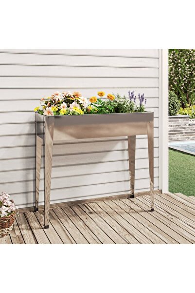 Concept Γλάστρα κήπου, γκρι, 100,5x40,5x90 cm, γαλβανισμένο ατσάλι