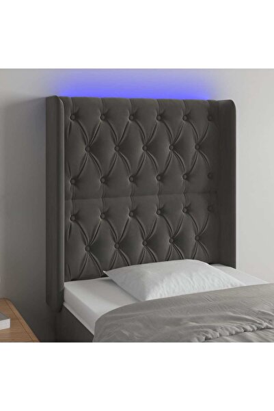 Concept Κεφαλάρι LED, σκούρο γκρι, 83x16x118/128 cm, Βελούδο