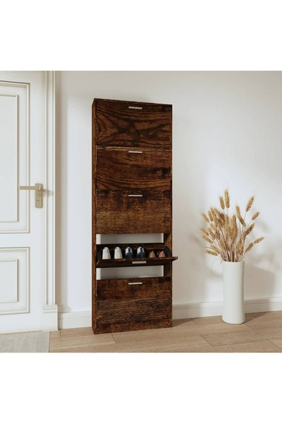 Concept Pantofar, stejar fumuriu, 59x17x169 cm, lemn compozit