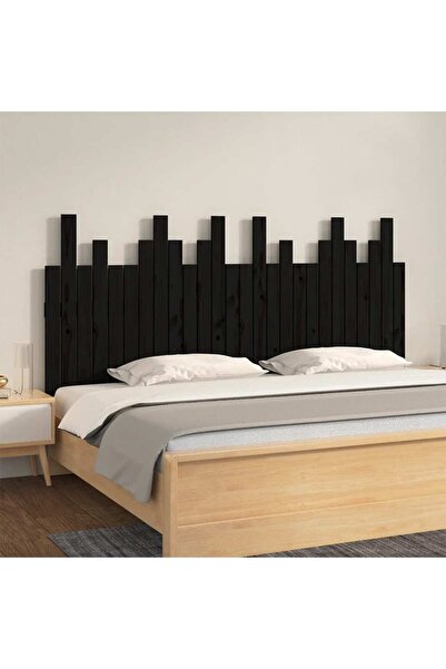 Concept Tăblie de pat pentru perete, negru, 166x3x80 cm, lemn masiv pin