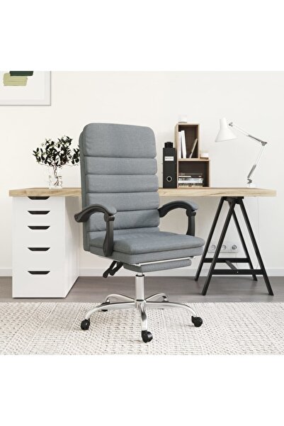 Concept Ανακλινόμενη καρέκλα γραφείου με δυνατότητα μασάζ, ανοιχτό γκρι, ύφασμα