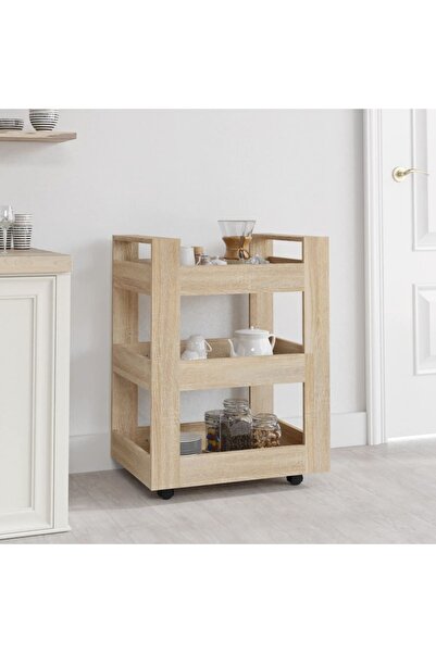 Concept Τροχήλατο τρόλεϊ κουζίνας sonoma δρυς 60x45x80 εκ. επεξεργασμένο ξύλο