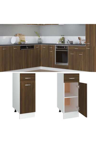 Concept Dulap inferior cu sertar stejar maro 30x46x81,5cm lemn compozit