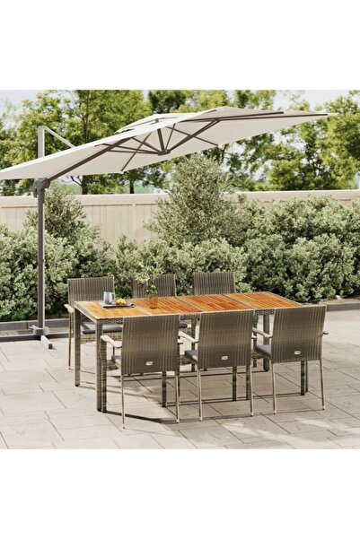 Concept Set mobilier de grădină cu perne, 7 piese, gri, poliratan