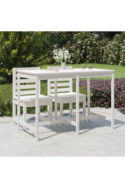 Concept Τραπέζι κήπου, λευκό, 159,5x82,5x110 cm, μασίφ ξύλο πεύκου