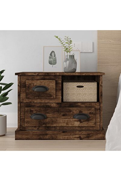 Concept Κομοδίνο, καπνιστή δρυς, 60x39x45 εκ.