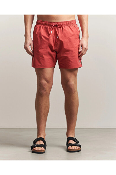 BOSS Men's Beli Tie-Detail Pocketed Lined Short Length Pink Swim Shorts 50491...