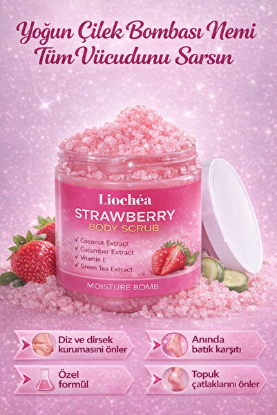 LİOCHEA Strawberry Extract Body Scrub Nourishing Purifying Intensive Moisturi...