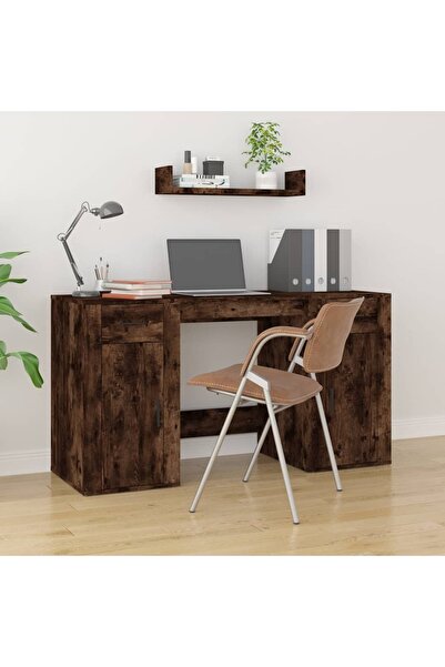 Concept Birou cu dulap, stejar afumat, lemn prelucrat