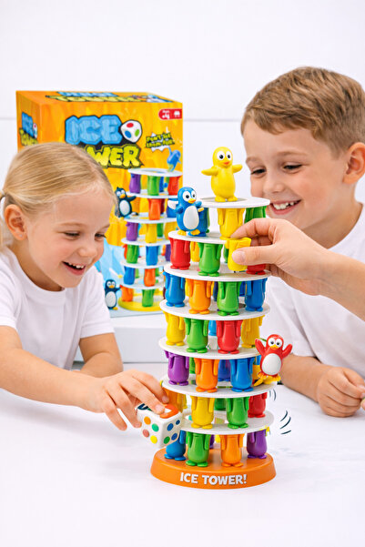 Gargamel Penguen Kulesi Denge Oyunu | Eğitici Zeka Oyunu | Jenga Tarzı Aile O...