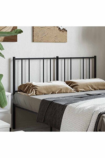Concept Tăblie de pat metalică, negru, 160 cm