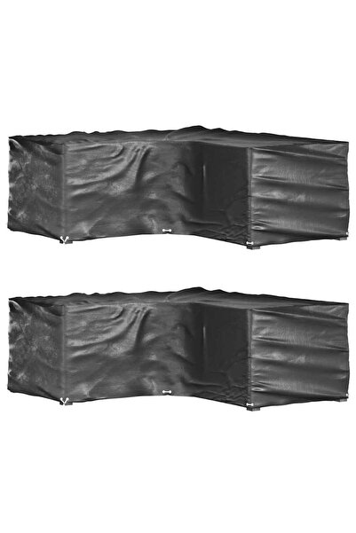 Concept Καλύμματα επίπλων κήπου σε σχήμα L, 2 τεμάχια, 16 κρίκοι, 215x215x70 εκ.