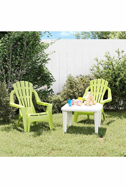 Concept Παιδικές καρέκλες κήπου 2 τεμ. πράσινο 37x34x44 εκ. PP με όψη ξύλου