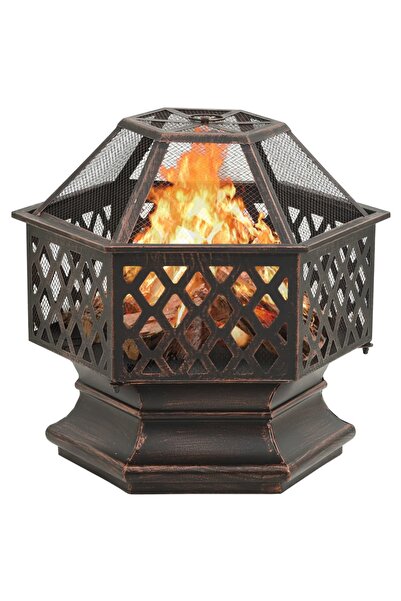 Concept Ρουστίκ τζάκι, με εστία, ατσάλι 62x54x56 cm, XXL