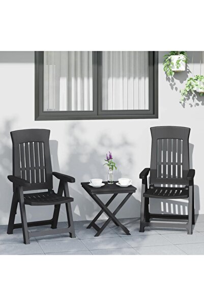 Concept Πτυσσόμενες καρέκλες κήπου, 2 τεμ., ανθρακί, PP